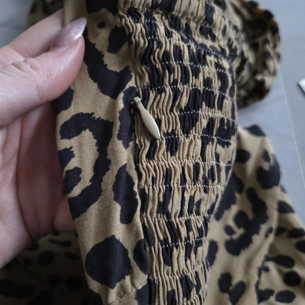 Faithfull the Brand Leopard-Print Puff Sleeve Mini Dress - Picture 6 of 6